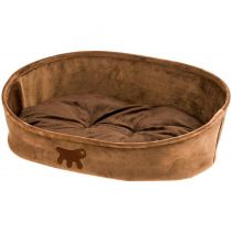 Лежанка з двосторонньою подушкою Ferplast Laska 45 Brown Dogbed для котів і собак, 45×34×16 см