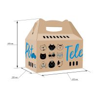 Коробка-переноска Collar TelePet для кошек и собак до 8 кг, бежевая, 45.5×22×43.5 см