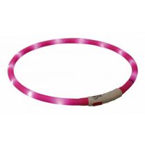 Нашийник Trixie Flash Light USB XS-XL світиться, 70 см х 10 мм, рожевий