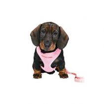 Повідець + шлея + желетка Trixie для собак, нейлон, 26х34 см х 10 мм х 2 м, рожевий