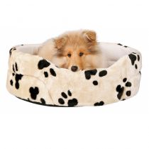 Лежак Trixie Charly для собак, принт собачі лапки, бежевий, 79×70 см