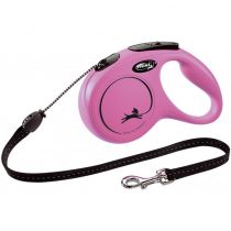 Повідець-рулетка Flexi New Classic М для собак, 5 м, стрічка, рожева