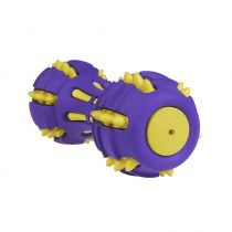 Іграшка BronzeDog Jumble звукова гантель, для собак, з ароматом ванілі, фіолетово-жовта, 17.5 см