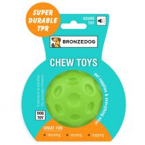 Іграшка для собак BronzeDog Chew Pitted Ball, зі звуковим ефектом, плаваюча, зелений, 7 см