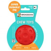 Іграшка для собак BronzeDog Chew Pitted Ball, зі звуковим ефектом, плаваюча, червоний, 7 см