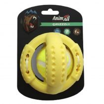 Іграшка AnimAll GrizZzly для собак, тенісний м'яч, жовтий, 9.2 см