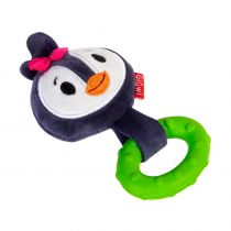 Іграшка GiGwi Suppa Puppa, для цуценя, пінгвін з кільцем та пищалкою, текстиль, гума, 15 см