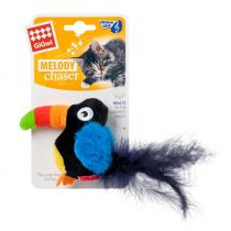 Іграшка GiGwi Melody chaser, для собак, тукан із пером, зі звуковим чіпом, текстиль, 10 см