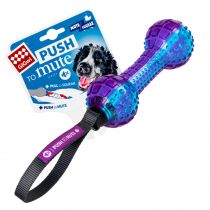 Іграшка GiGwi Push to mute, для собак, гантеля, з пищалкою, що відключається, гума, 18 см
