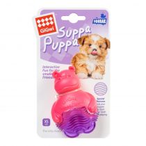 Іграшка GiGwi Suppa Puppa, для цуценя, для зубів, бегемотик з пищалкою, гума, 9 см